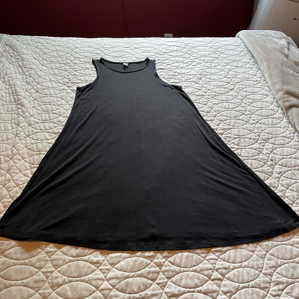 Old Navy Black Sleeveless Soft Jersey A-Line Asymmetrical Dress - Picture 3 of 7
